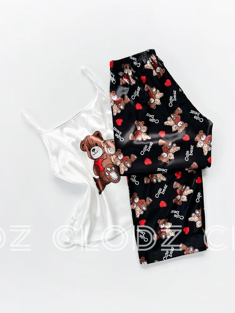 ست راحتی تاپ شلوار ساتن